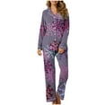 thumbnail image 2 of Xihbxyly Christmas Pajamas for Women, Women's Christmas Printed Pajama Set for Daily Home Wear Two-Piece Pajama Set with Pocket, 2 of 6