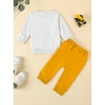 thumbnail image 3 of Suealasg Baby Boy 2Pcs Fall Clothes 1T 2T 3T Toddler Boy Casual Outfits Long Sleeve Letter Digger Print Sweatshirt Elastic Waist Sweatpants Sets, 3 of 8