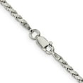 thumbnail image 4 of 925 Sterling Silver 2.25mm Flat Rope Chain Bracelet for Women 8", 4 of 6