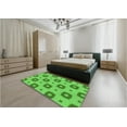 thumbnail image 4 of Ahgly Company Indoor Square Patterned Dark Lime Green Area Rugs, 6' Square, 4 of 6
