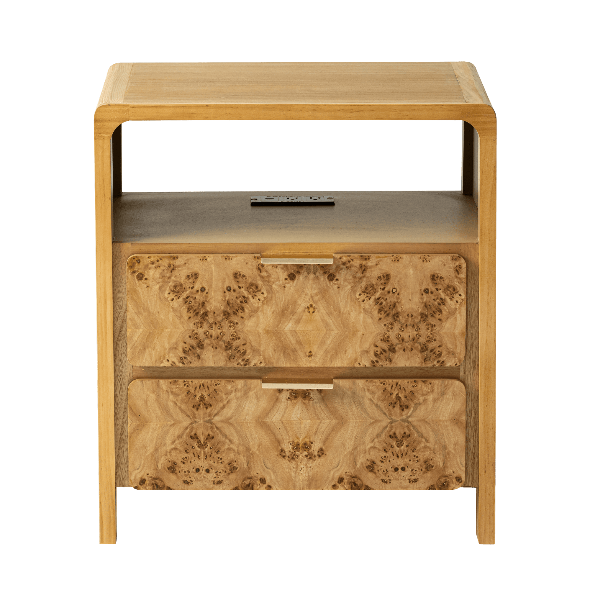 15よる2まい COZAYH Farmhouse 2-Drawer Nightstand, Bedside White-Washed