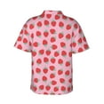 thumbnail image 6 of Wukai Hand Drawn Strawberry Men's Hawaiian Shirt Short Sleeve Casual Button Down Summer Beach Aloha Shirt Tropical Print Holiday Party, 6 of 8