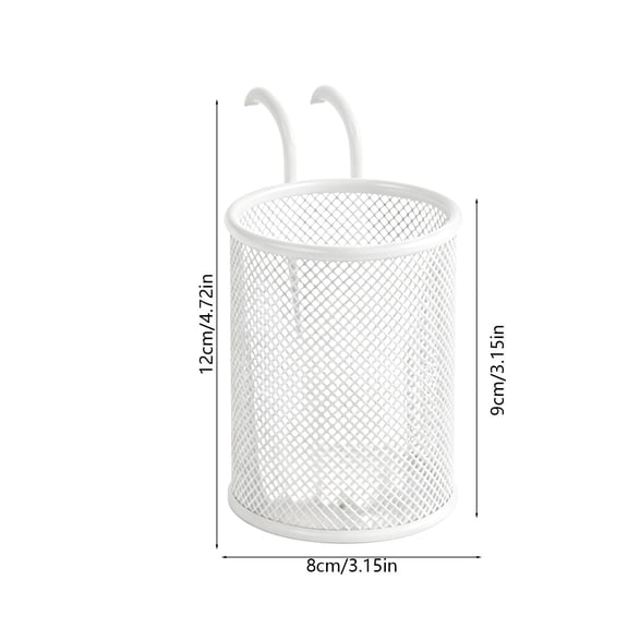 Hanging Pencil Holder,Metal Portable Save-Space Mesh Desktop Storage Basket for Bedroom Office Workspace