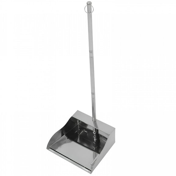 BPPEG Metal Dustpan Heavy Duty Stainless Steel Dust Pan With Handle Handheld Trash Shovel Wide Scooper For Industrial And Commercial Use