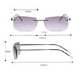 thumbnail image 3 of 2 Pairs of Men Rimless Rimless BIFOCAL Sunglasses Rectangle Brown Reading Glasses 1.00 Oversized Metal Shades Readers +1.00 UV, 3 of 7