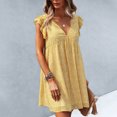 thumbnail image 4 of SMihono Summer Boho Dress for Women Plus Size Womens Loose V-neck Chiffon Printed Flying Sleeve Skirt In Spring And Summer, 4 of 8
