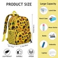 thumbnail image 3 of Bloom Sunflower Pattern Backpack - Comfort-fit Padded School Bag with Double Zipper Sliders, 3 of 6