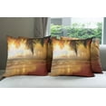 thumbnail image 6 of Ambesonne Beach Throw Pillow Cover 4 Pack, Sunset Caribbean Palms, 20", Dark Orange Pale Blue, 6 of 7