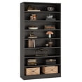thumbnail image 4 of Fnova 70.87"H Tall Storage Shelf, Modern Freestanding Wooden Bookshelf with 8 Adjustable Shelves, Large Open Bookcase Display Organizer for Living Room, Bedroom, Home Office, Black, 4 of 20