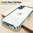 thumbnail image 2 of Allytech Metal Plating case for iPhone 16 Pro Max, Luxury Ultra Thin Compatible with Magsafe Wireless Charging Camera Lens Protection Anti-Drop Frosted Back Panel Cover for iPhone 16 Pro Max, Blue, 2 of 8