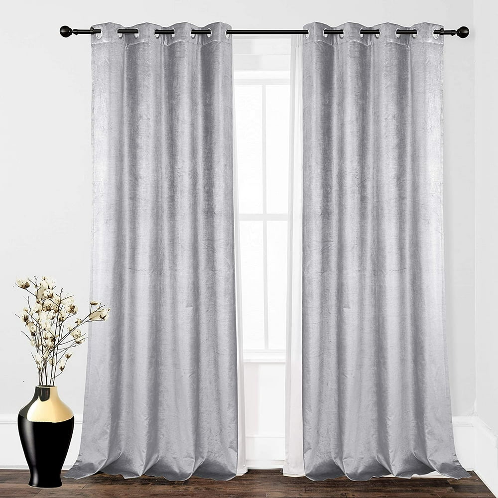 DriftAway Cotton Velvet Blackout Lined Thermal Insulated Window Curtain