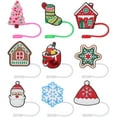 thumbnail image 4 of OFFIGAM 9Pcs Cute Cartoon Silicone Straw Toppers for Christmas Family Use - and Decorative, 4 of 7