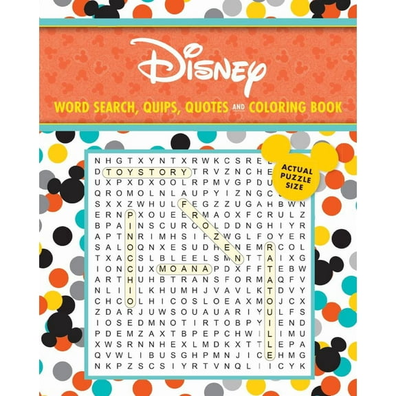 Disney Word Search, Quips, Quotes and Coloring Book, 192 pages (Paperback)
