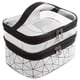 thumbnail image 1 of Bolsa de maquillaje, bolsa organizadora de maquillaje grande de cuero de doble capa, bolsa de viaje con accesorios esenciales para dormitorio, bolsa de artículos de tocador para mujeres, bolsa de, 1 of 5