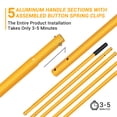 thumbnail image 2 of YOWPSY Aquatic Weed & Sludge Tiller, Lake & Pond Weed Removal Tool，Rid Weeds Roots and Muck Buildup, 18ft Aluminum Handle, 6 Preassembled Stainless Steel Blades, Super Easy Assembly, Yellow., 2 of 7