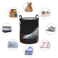 thumbnail image 4 of Rateoe White Red Cockatoo Pattern Round Laundry Hamper Basket, Tall Hamper Basket for Blanket Storage, Nursery Clothes Hamper for Laundry in Bedroom and College Dorm-Small, 4 of 6