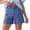 Light Blue, variant on TtopsQueen Women Denim Casual Shorts, High Waist Button Fly Jean Shorts with Classic Pockets, Scalloped Wave Hem Loose Fit Summer Fashion Bottoms Black,L