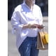 thumbnail image 4 of Camisa blanca de manga larga para mujer, informal, elegante y de negocios, 4 of 7