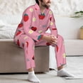 thumbnail image 7 of Yiaed Strawberry and Ladybugs Print Men’s Pajamas Set - Long Sleeve Button Down Sleep Shirt and Pajama Bottoms Sleepwear Set Mens Pjs Sets Men's Pajama Bottoms-Large, 7 of 7