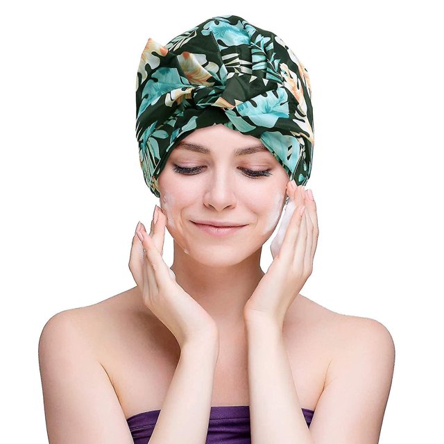 Gorro de ducha reutilizable, gorro de baño con lazo de cinta, diseño grande de gran tamaño