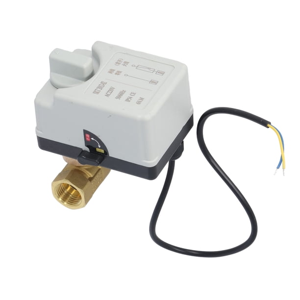 Válvula de Bola Eléctrica de 2 Válvulas, Válvula de Bola Eléctrica Dn15 Resistencia Al Desgaste de Rosca Estándar IP54 Probas de Polvo Fácil de Instalar AC220V PARA AGUA AGUA