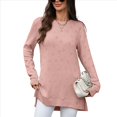 thumbnail image 1 of Camisas de Larga para Mujer, Elegantes, Informales, Holgadas, Básicas, Ropa de Moda para Otoño e Invierno 2025. Rosa L, 1 of 10