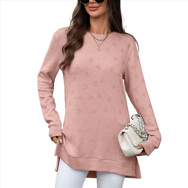 Camisas de Larga para Mujer, Elegantes, Informales, Holgadas, Básicas, Ropa de Moda para Otoño e Invierno 2025. Rosa L