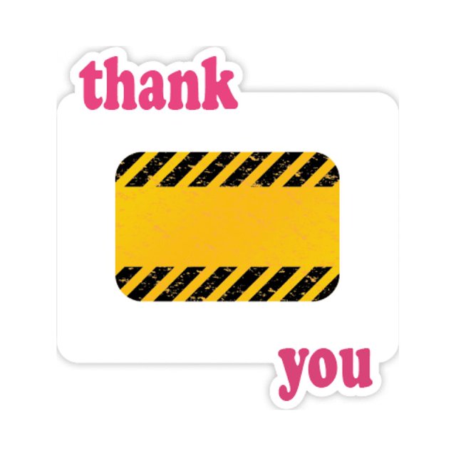 Logo Black And Yellow Strips Car Leading Line Thank You Stickers Quote Grateful