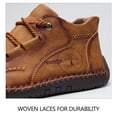thumbnail image 2 of Men's Shoes, Short Boots, Sewn Leather Boots, High-top Leather Flat Soles, Outdoor Workwear Casual Shoes, 2 of 7
