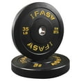 thumbnail image 2 of IVV Bumper Plates, Olympic Bumper Plates Set, 2-Inch Rubber Weight Plates with Steel Insert for Weight Lifting and Strength Training - 1 Pair（35LBS）, 2 of 5