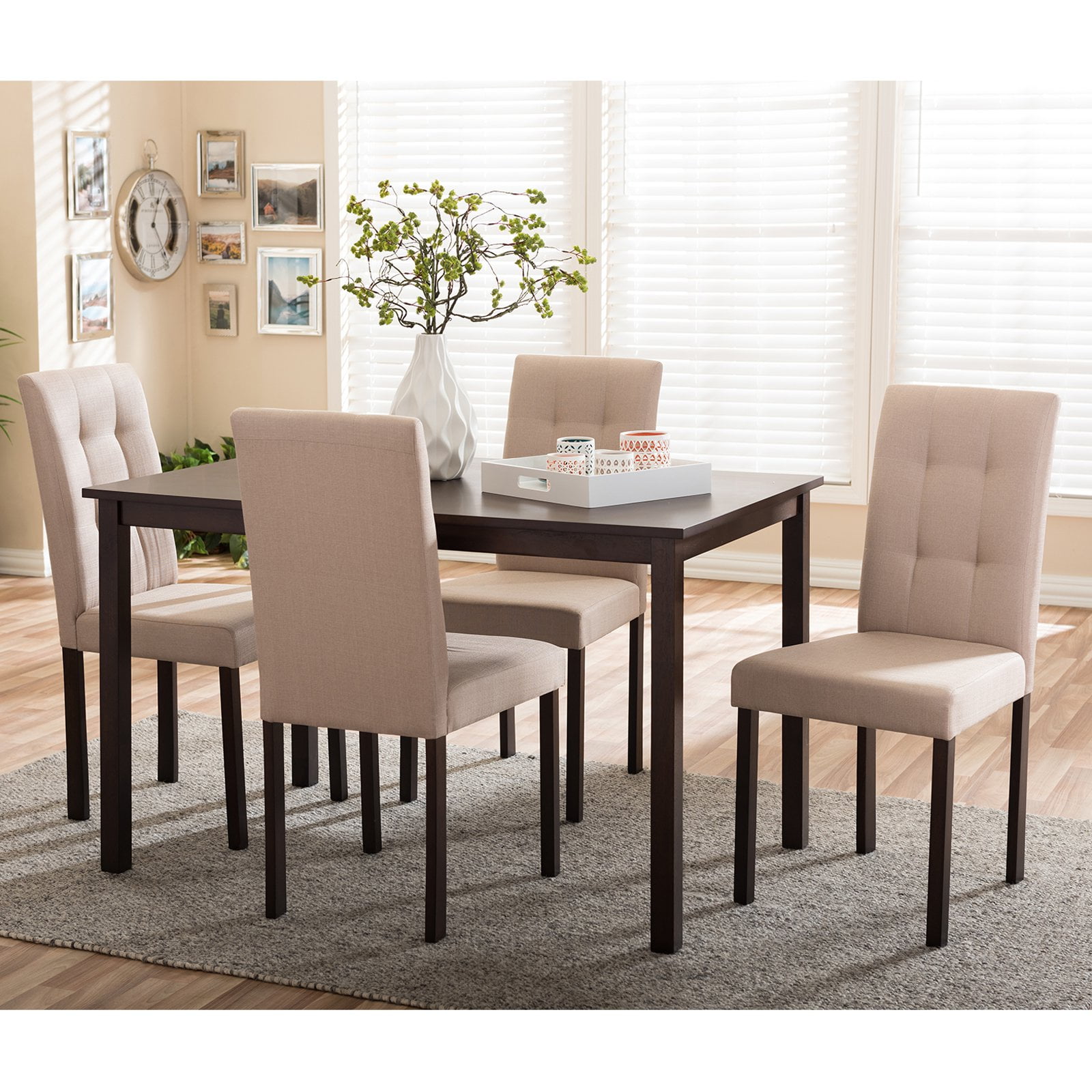 Baxton Studio Andrew Contemporary 5 Piece Upholstered Dining Set Multiple Colors Walmart Com Walmart Com