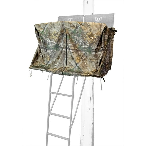 HAWK 2 Man Ladder Blind Kit, Durable Hunting Archery Concealing Camo 10' x 45" Weatherproof Treestand Accessory Cover, Compatible with 2-Person Big Denali & Sasquatch Ladderstands