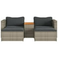 thumbnail image 3 of vidaXL 5 Piece Garden Sofa Set with Cushions Grey Poly Rattan Acacia, 3 of 5