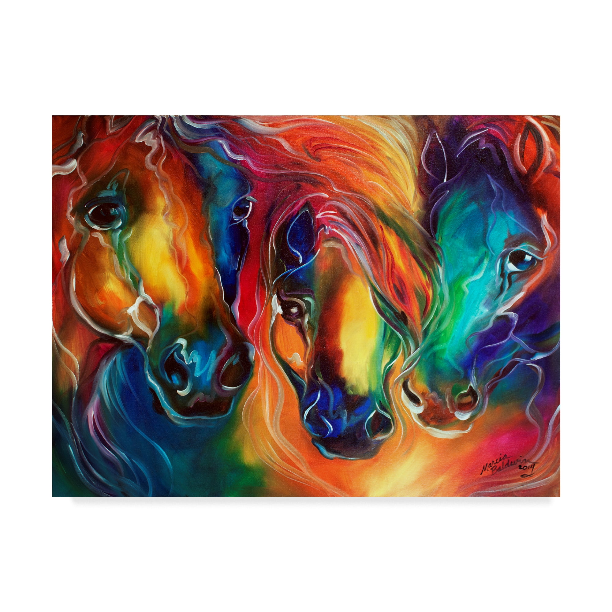 Trademark Fine Art 'Color My World With Horses' Canvas Art by Marcia ...