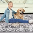 thumbnail image 4 of Wondo Moroccan Vintage Trellis Area Rug - Machine Washable Non-Slip Low-Profile 5x8 Floor Carpet for Living Room, Bedroom, Dining Room, Office & Nursery, Gray, 4 of 9