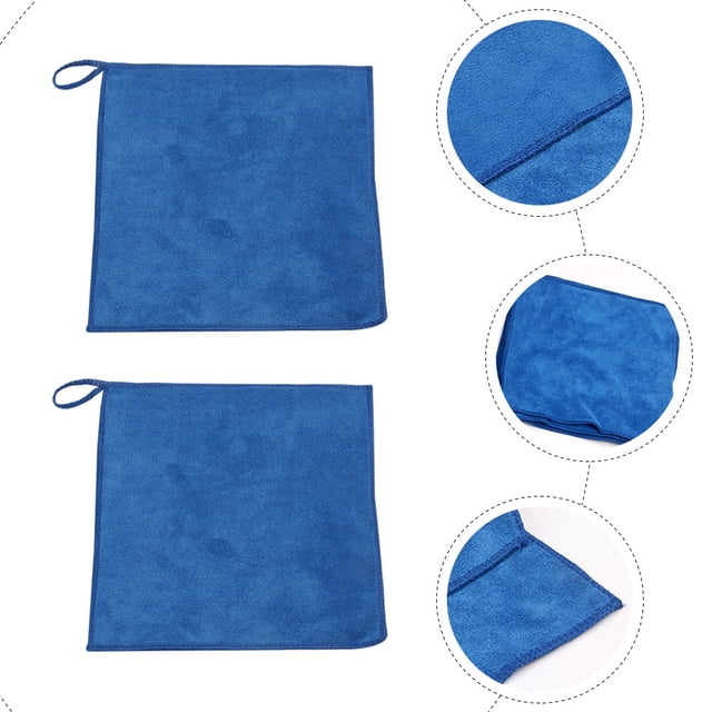 Raindrops Ensemble de 4 Serviettes à Main à Séchage Rapide en Coton Bleu Foncé