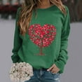 thumbnail image 2 of WTXUE Women's Heart Sweatshirt Love Heart Graphic Print Long Sleeve Crewneck Shirts Heart Pullover Sweatshirts Athletic Sweatshirts Loose Fit Sweatshirts for Women Valentines Day Outfit Green L, 2 of 4