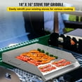 thumbnail image 2 of 18x16 Stainless Steel Griddle - Universal Flat Top BBQ Plate with Handles and Grease Groove for Camping and Parties, 2 of 10