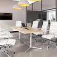 thumbnail image 2 of Scranton & Co Wood 96W Office Conference Table with Metal Base in Natural Elm, 2 of 7