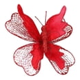 thumbnail image 1 of Adorno colgante de mariposa artificial para árbol de Navidad, decoración de pared, exhibición de manualidades Rojo, 1 of 9
