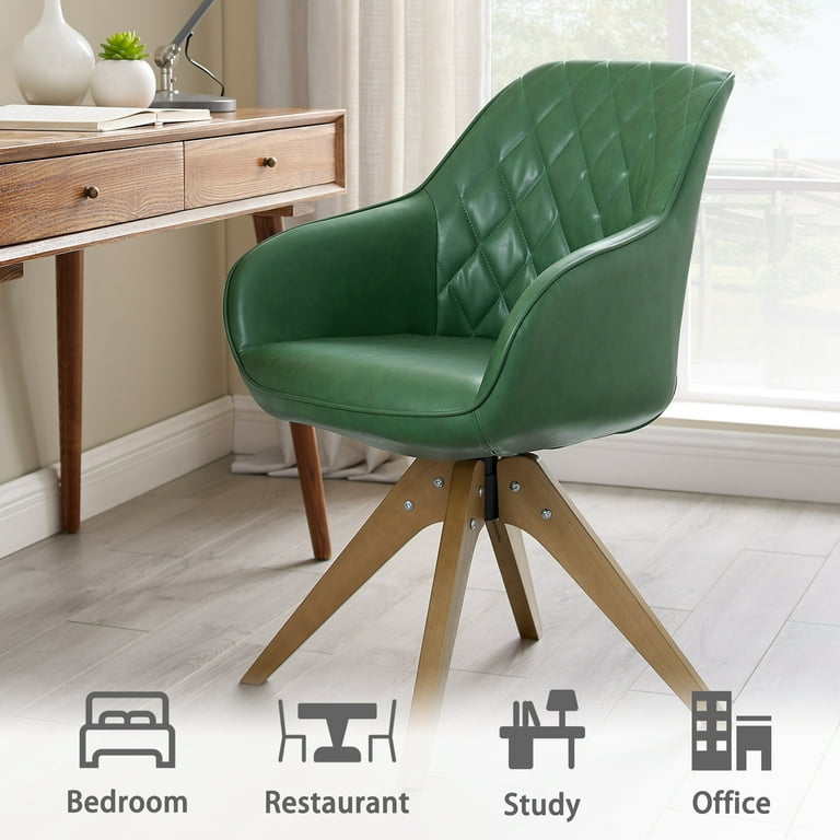 Art Leon Mid Century Accent Chair for Living Room Faux Leather