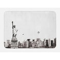 thumbnail image 1 of Urban Bath Mat, Cityscape of New York City Famous Statue of Liberty and Skyscrapers Drawing Print, Non-Slip Plush Mat Bathroom Kitchen Laundry Room Decor, 29.5 X 17.5 Inches, White and Grey, Ambesonne, 1 of 2