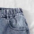 thumbnail image 4 of Hiijoy Girls Jean Shorts Star Casual Pockets Shorts Button High Rise Elastic Waist Shorts, 4 of 7
