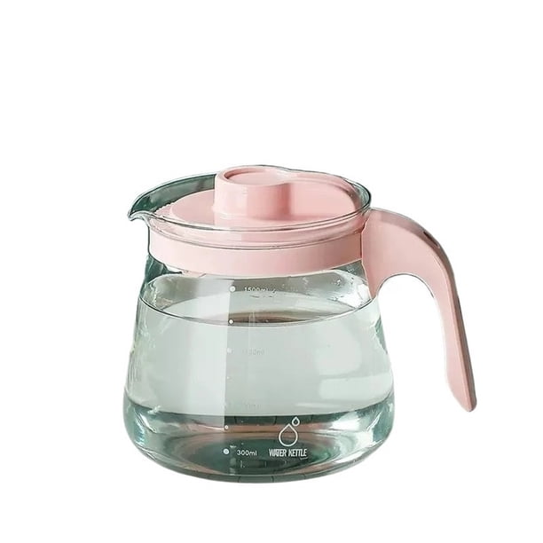 Jarra de agua de gran capacidad Tetera de vidrio transparente resistente al calor con asa Recipiente for jugo de bebidas Hervidor de agua for el hogar