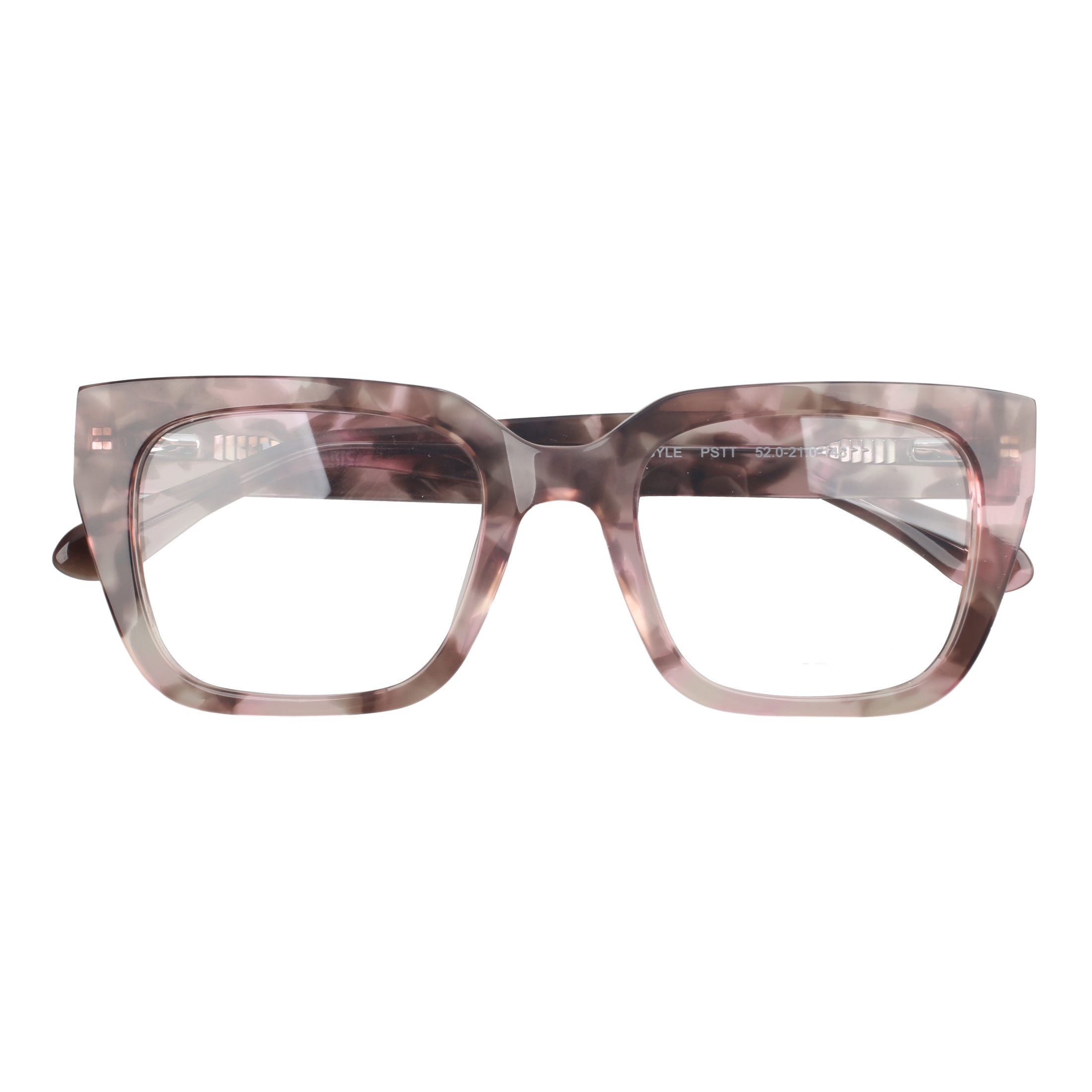 Women's M America Argyle Rx'able Eyeglasses, Square, Plastic, Pastel Tortoise, 1 Pair