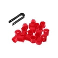 thumbnail image 1 of 20 Piezas de Tuercas de Rueda con Clip, Tornillos de Neumático, Cubierta de Tapón de Polvo, Protección de Tuercas de Plástico Rojo de 21 mm, 1 of 7