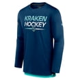 thumbnail image 2 of Men's Fanatics  Deep Sea Blue Seattle Kraken Authentic Pro Long Sleeve T-Shirt, 2 of 3