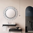 thumbnail image 1 of Round Mirror Wall Decor 24 Inches Decorative Wall Mirror with Irregular Framed and Beveled Edge Mirrors for Wall Silver Large Wall Mirror Frameless Mirrors, 1 of 5