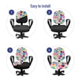 thumbnail image 4 of Colorful Office Chair Slipcover, Abstract Mosaic Pattern with Colorful Shapes on White Graphic Tile Illustration, Protective Stretch Decorative Fabric Cover, Standard Size, Multicolor, by Ambesonne, 4 of 5