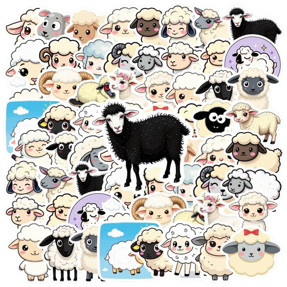 35pcs Cute Animal Stickers Sheep Kids Stickers Cartoon Stickers for Phone Laptop Fridge
